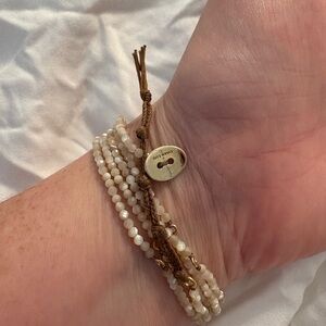 Chan Luu Ivory and Gold Wrap Bracelet